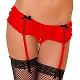 Rene Rofe Women's Crotchless Mesh Skirted Thong