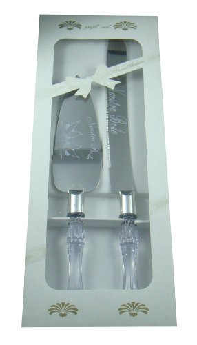 Nuestra Boda Cake Knife Set - Clear Handles