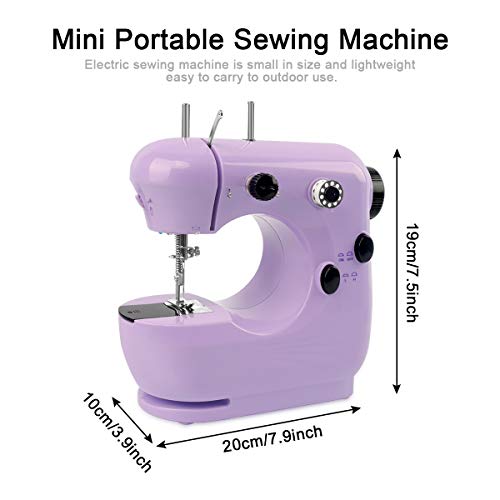 Mini Sewing Machine for Beginners - CS COSDDI Portable Electric Adjustable Speed Sewing Machine with Foot Pedal Extension Table,Handheld Sewing Machine for Kids, Beginners, Household, Crafting DIY