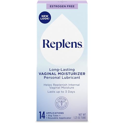 Replens Long Lasting Vaginal Moisturizer for Vaginal Dryness with Reusable Applicator, Doctor Recommended & Estrogen-Free, 14 Applications