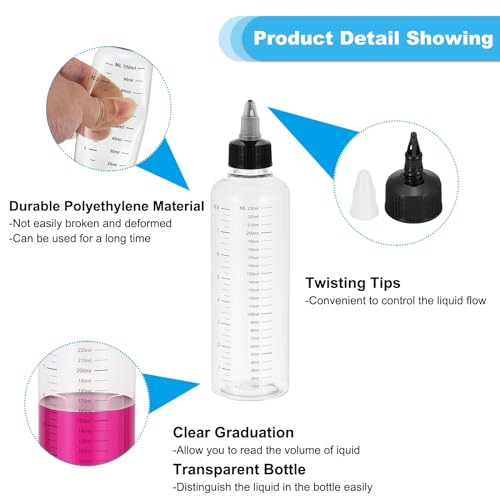 Botella dispensadora de plástico para líquidos tintas y aceites con escala medidora 5
