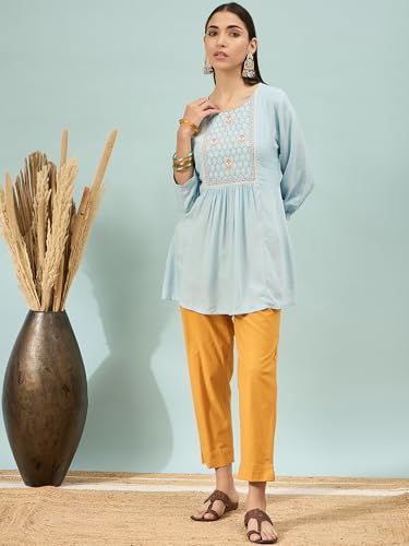 Image of D K W Women's Mid Rise Relaxed Fit Cotton Flex Trousers with Elastic Back & Drawstring - Ideal for Winter, Formal, Office & Casual Wear, Comfortable for Girls and Women
