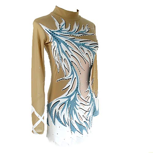 LIUHUO Collant feminino de ginástica rítmica para meninas vestido de ginástica artística aeróbica pe