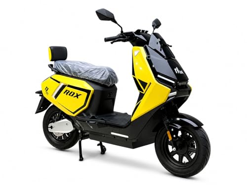 Image of EOX ROX Electric Scooter for Adults | 48V Removable Lithium Battery | 50-60 km Long-Range Ride | Lightweight Non-RTO E-Scooter (SPORTS YELLOW)
