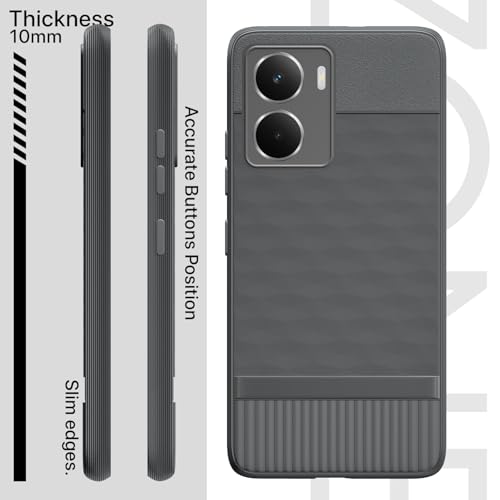 Image of Pikkme Back Cover for Realme P3 5G Camera Protection 3D Hexa Cube Design Silicone Protective Bumper Case (Grey)