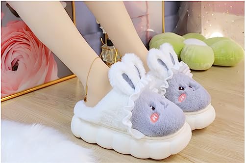YILANLAN Bunny Slippers for Women Cute Cozy Animal Rabbit Slippers Fuzzy Warm Winter Cotton slipper Indoor House Slippers3