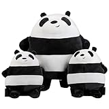 Otbushit 1 Set Butt Pads with Knee Pad, Cute Panda Ski Protective Gear Anti-Cold Anti-Fall for Scooters Snowboarding Roller Skating