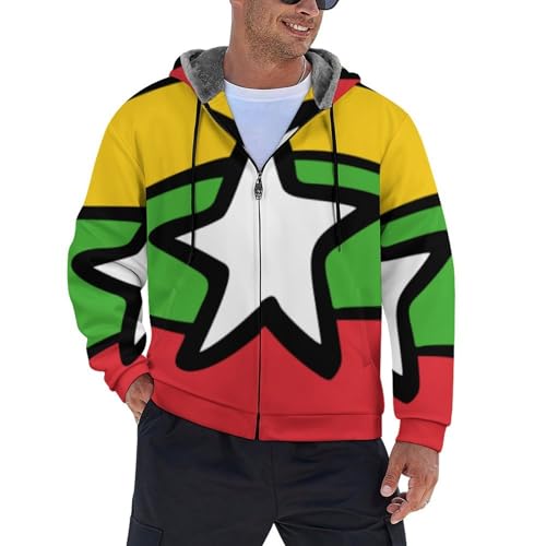 Manteau chaud d'hiver pour homme et sweat à capuche zippé doublé polaire
