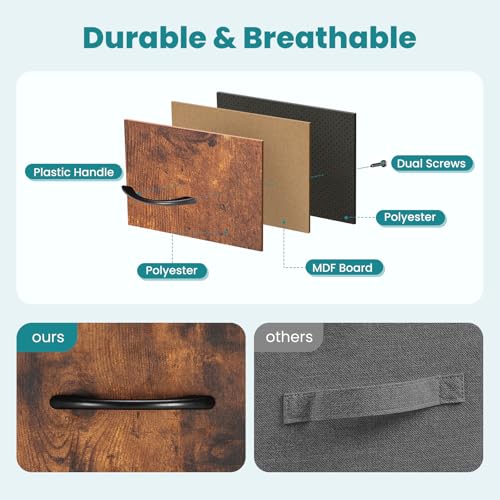 OLIXIS Dresser for Bedroom, Drawer Dresser Organizer Storage Fabric Storage Tower, Chest of Drawers with 9 Easy Pull Fabric Bins, Steel Frame, Wood Top for Living Room, Closet, Entryway, Hallway