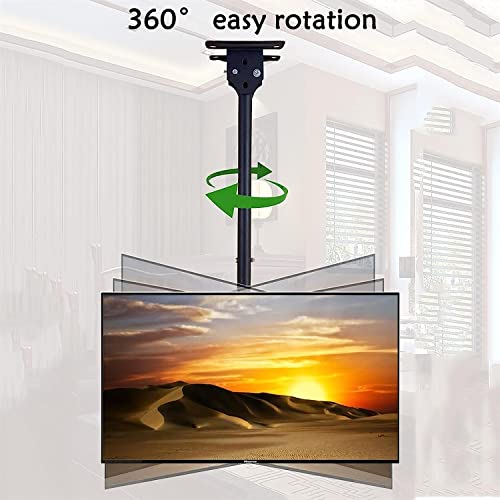 Support TV plafond pivotant pour éliminer les reflets sur écran 75"