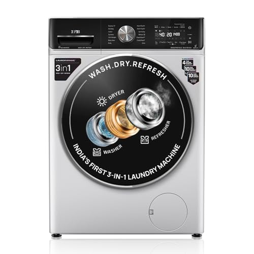 Image of IFB 10 Kg /7 Kg /3 Kg 3-in-1, AI Powered, Fully Automatic Washer Dryer Refresher (IFB Laundrimagic, EXECUTIVE PLUS ZXS, 9 Swirl Wash, Eco Inverter Technology, Rich Silver)