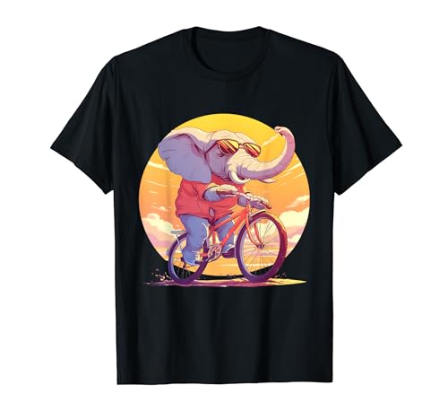 Elefant Bike Riding I Funny Elefant Montando un ciclista en bicicleta Camiseta