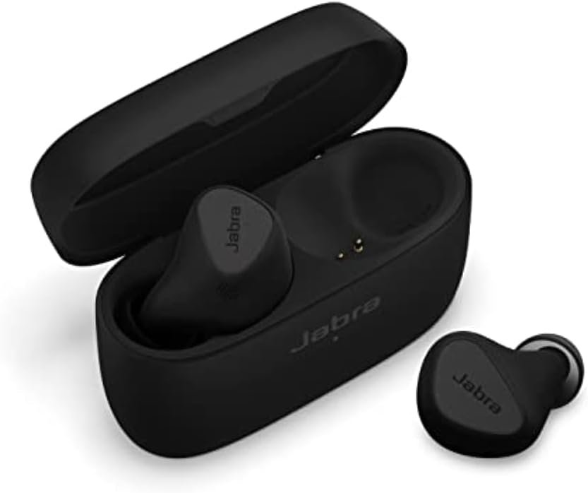Jabra Elite 5 True Wireless in-Ear Bluetooth Earbuds - Hybrid Active Noise Cancellation (ANC), 6 Built-in Microphones for Clear Calls, Small Ergonomic Fit and 6mm Speakers - Titanium Black