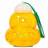 Acan Tradineur - Trampa para Avispas, velutinas, Recipiente de plástico con cordón, Control de plagas, protección de Cultivos, árboles frutales, fácil de Usar (Naranja, 15 x 13 cm)