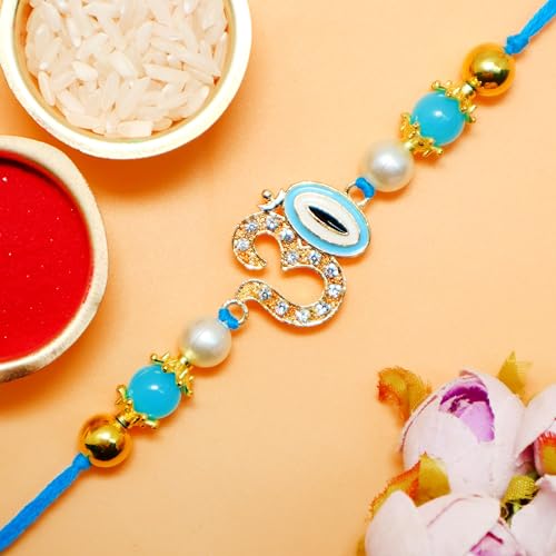 Image of JAIPUR ACE Rakhi Gift Combo for Brother Bhabhi and Kids with Raksha Bandhan Greeting Card and Roli Chandan, Lumba Rakhi Premium Unique Gifts hamper