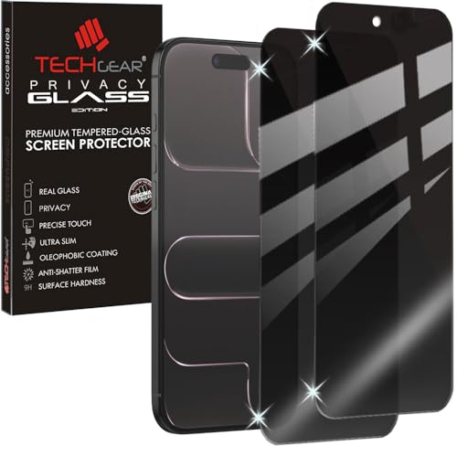 TECHGEAR 2 Pack Anti-Spy Privacy Glass Screen Protectors for iPhone Air (2025) Tempered Glass Anti-Peeping Privacy Filter Touch & Face ID Compatible