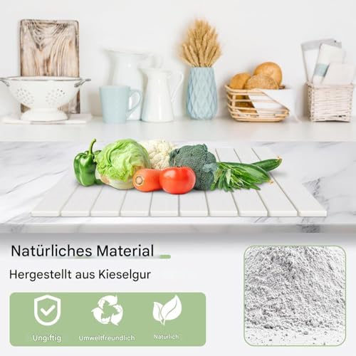 Alfombrilla de secado de cocina elegante: esterilla de tierra absorbente con base premium 3