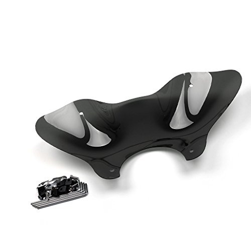 PSLER 7/8" Cruiser Windshield Windscreen with Mounting Kit for Universal Motorcycle (Black) - Thumbnail 2