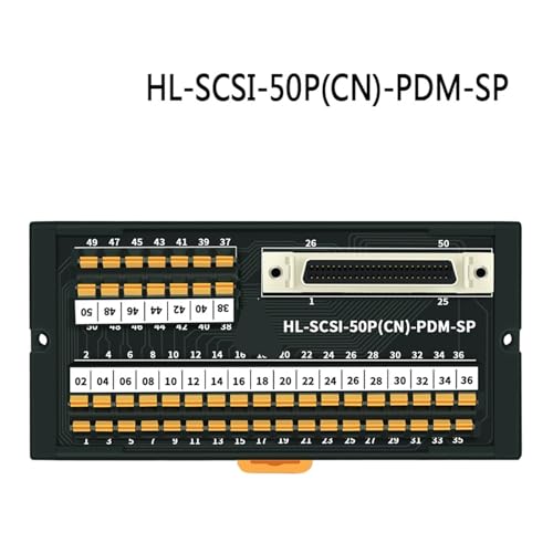 Módulo conector hembra MDR de 50 pines y bloque de terminales SCSI para riel DIN 2