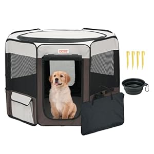 VEVOR Foldable Portable Pet Playpen, 36x36x23 in Dog Cat Pen + Free Carrying Case + Bowl, Indoor/Outdoor Dogs Crates Kennel for Puppies with Premium Waterproof 600D Oxford Cloth, Removable Zipper Top VEVOR Foldable Portable Pet Playpen 36x36x23 in Dog Cat Pen Free Carrying Case Bowl IndoorOutdoor Dogs Crates Kennel for Puppies with Premium Waterproof 600D Oxford Cloth Removable Zipper Top