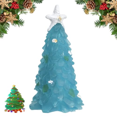 Sea Glass Christmas Tree, Beautiful Sea Glass Christmas Tree,Party Birthday Gift, Home Decor, Collectible Figurines Christmas Tree