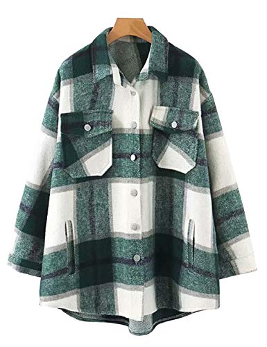 Soft Flannel Shirt Button-Down Functional Pockets 11 soft flannel shirt - green
