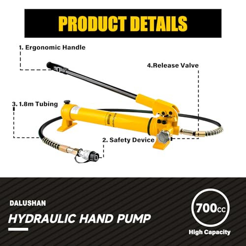 Image of CP-700 Hydraulic Manual Pump 10000psi High Pressure Hydraulic Hand Pump 900cc Oil Capacity Hydraulic Lifting Pump