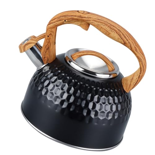 PRETYZOOM Tetera Recargable Auto Con Y Agua Caldera Térmico Cuello De Cisne Dispensador Gas Matraz Antorcha Jarra Arriba Quemador Filtrar Calentador Para Acero Inoxidable 304 Black
