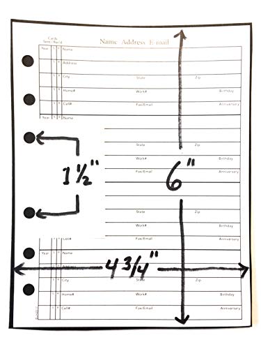 Libertyhill Address Book Refill 14 Pages fits Hallmark 4 3/4 x 6 inches also other Ring Books