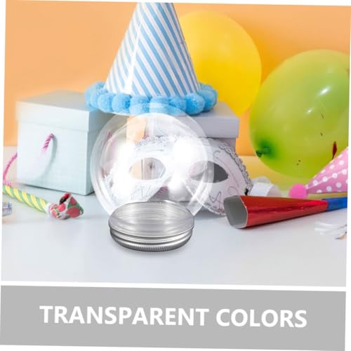 Bolas de Nieve Rellenable de Plástico Transparente Frascos Redondos Manualidades DIY 4