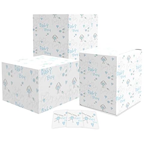 Blue Bunny New Baby Boy Gift Wrapping Paper for presents or Baby Shower Wrapping paper 6 Sheets & 10 Gift Tags Pale Blue Gift Wrap Cover