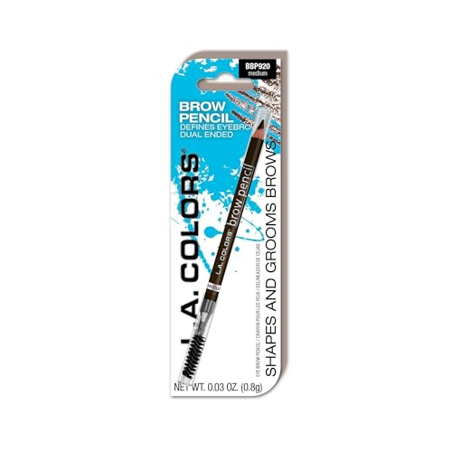 L.A. COLORS Brow Pencil With Spoolie, Medium (Carded) CBBP920A