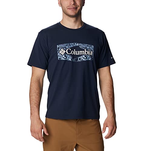 T-Shirt Columbia Sun Trek Palmed Hex Graphique Navy S