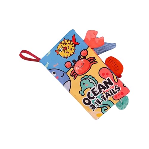 Tanxemery Libros de Tela para Bebés | Libro de Sonidos Crissant | Diseño de Cola Juguete de Actividades de Aprendizaje Preescolar para Viaje en Coche Cochecito