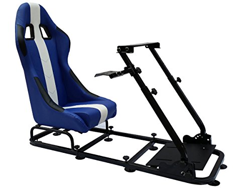  SEDILE DA GIOCO PER PC E CONSOLE DA GIOCO EMISSIONE PELLE BLU/BIANCO
