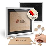 Contenu de la livraison : ensemble de cadres de puzzle (neutre pour garçons et filles/verre trempé), 40 petits puzzles en bois à écrire, beaucoup de plaisir et un superbe souvenir