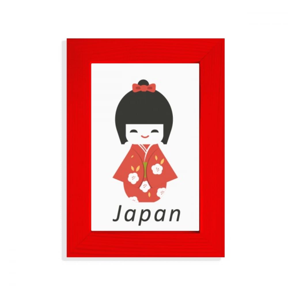 Cadre photo traditionnel japonais pour petite fille rouge en bois déco