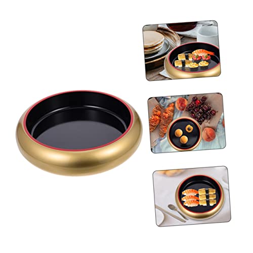 Plato Redondo para Sushi de Plástico Dorado miniatura 5