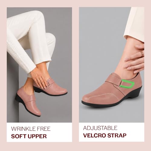 Image of FAUSTO Women's Outdoor Fashion Hook and Loop Platform Heel Wedges