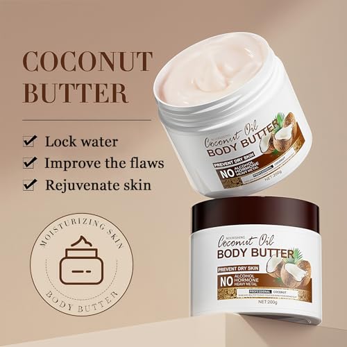 Coconut Body Lotion 200ml - Coconut Body Oil For Dry Skin - Skin Care Moisturiser Skins - Hydrating, Nourishing, Silky Smooth Bodys Cream - Image 3