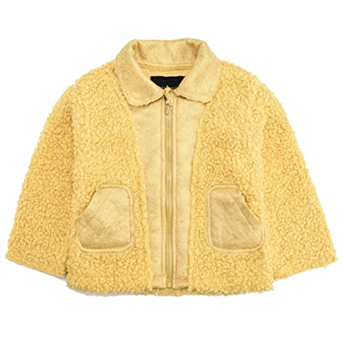 Getuback Baby Girls Boys Fleece Leather Jackets Outwear Yellow 12M #TOP8