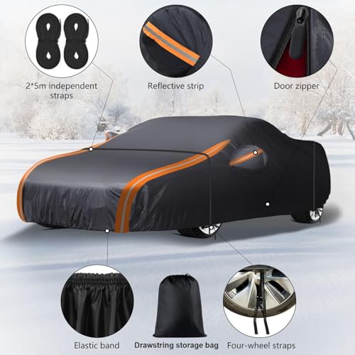 Image of 8 Layer Car Cover Custom Fit for Chevrolet Corvette C4 C5 Coupe Convertible Targa 1980-2004 | Outdoor Full Exterior Car Cover | Sun, Rain, UV, Dust, and Snow Protection with Door Zipper