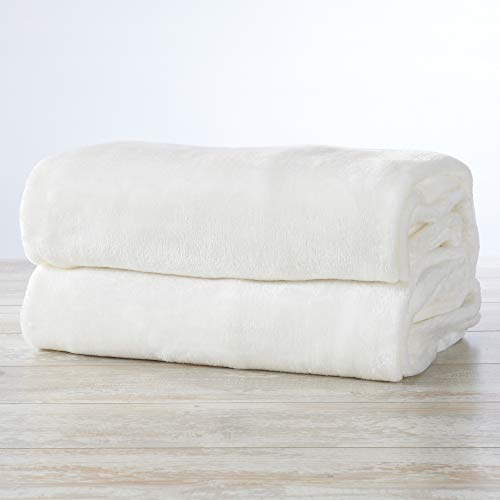 Great Bay Home Luxury Velvet Ultra Plush Solid All-Seasons Soft Fleece Bed Blanket. Lightweight, Cozy And Warm. Avianna Collection (King, Optic White) #TOP2