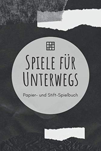 Spiele für Unterwegs: A5 Papierspielbuch | Tic-Tac-Toe | Galgenmännchen | Käsekästchen | Gesellschaftsspiel | Stiftspiel | Geschenk für Männer und Frauen