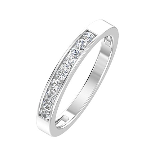 1/4ctw Diamond Channel Wedding Band in 10k White Gold or Yellow Gold