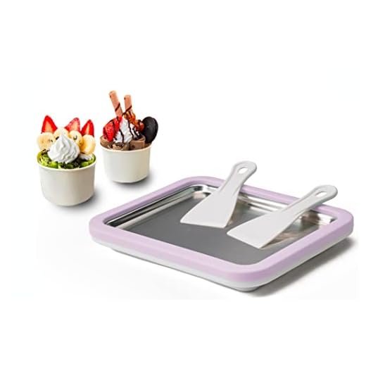 JoyMech Fabricante de helados instantáneos, Ice Cream Rolls Maker Machine, Maquina de hacer helados, Plancha para hacer helados, Maquina helado frito (lila)