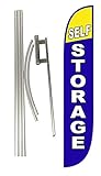 LookOurWay Self Storage Feather Flag Complete Set with Poles & Ground Spike