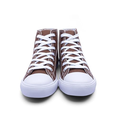 Image of Women's High-Top Canvas Sneakers - Classic Lace-Up Casual Shoes with Extra Shoelaces - Comfortable, Stylish, and Durable