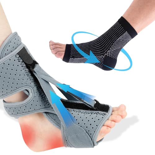 Plantar Fasciitis Night Splint,Upgrade Adjustable Plantar Ankle Support Brace, Breathable Foot...