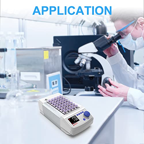 Dry Bath Incubator Heater, Four E's Scientific Led Digital Display Programmable Lab Block Heater, Including 2Pcs 20 X 1.5Ml Aluminium Heating Block, Up To 150°C, With Pt1000 Temperature Sensor #TOP4